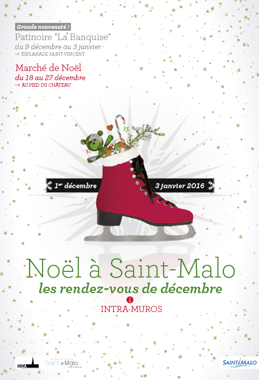 affiche abribus Noël à Saint-Malo
